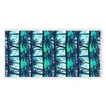Blue Hibiscus Palm Tree Pattern Print Beach Towel