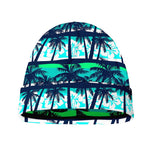 Blue Hibiscus Palm Tree Pattern Print Beanie