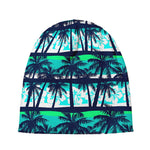 Blue Hibiscus Palm Tree Pattern Print Beanie