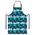 Blue Hibiscus Palm Tree Pattern Print Bib Apron With Pocket