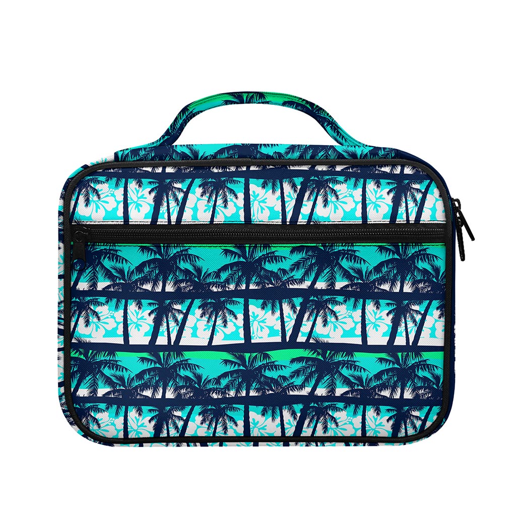 Blue Hibiscus Palm Tree Pattern Print Briefcase Bible Bag