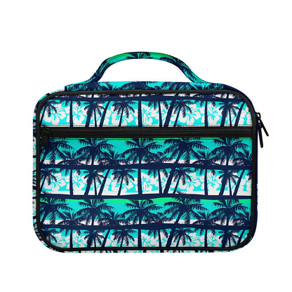 Blue Hibiscus Palm Tree Pattern Print Briefcase Bible Bag