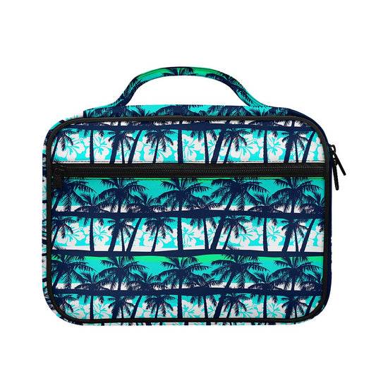 Blue Hibiscus Palm Tree Pattern Print Briefcase Bible Bag