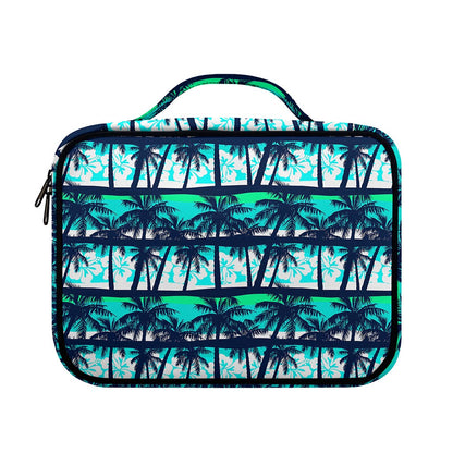 Blue Hibiscus Palm Tree Pattern Print Briefcase Bible Bag