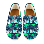 Blue Hibiscus Palm Tree Pattern Print Casual Shoes