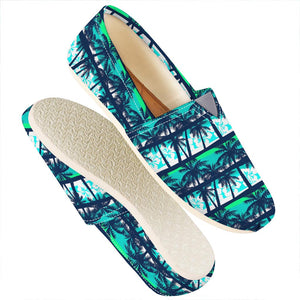 Blue Hibiscus Palm Tree Pattern Print Casual Shoes
