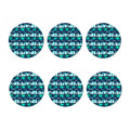 Blue Hibiscus Palm Tree Pattern Print Coaster Set
