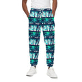 Blue Hibiscus Palm Tree Pattern Print Cotton Sweatpants
