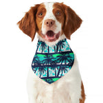 Blue Hibiscus Palm Tree Pattern Print Dog Bandana