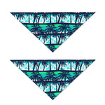 Blue Hibiscus Palm Tree Pattern Print Dog Bandana