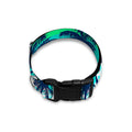 Blue Hibiscus Palm Tree Pattern Print Dog Collar