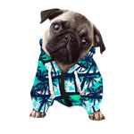 Blue Hibiscus Palm Tree Pattern Print Dog Zip Up Hoodie