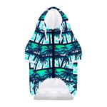 Blue Hibiscus Palm Tree Pattern Print Dog Zip Up Hoodie