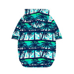 Blue Hibiscus Palm Tree Pattern Print Dog Zip Up Hoodie