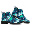 Blue Hibiscus Palm Tree Pattern Print Flat Ankle Boots