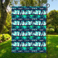 Blue Hibiscus Palm Tree Pattern Print Garden Flag