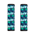 Blue Hibiscus Palm Tree Pattern Print Handle Covers