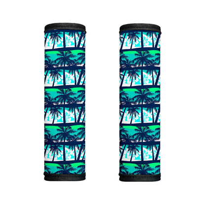 Blue Hibiscus Palm Tree Pattern Print Handle Covers