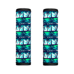 Blue Hibiscus Palm Tree Pattern Print Handle Covers