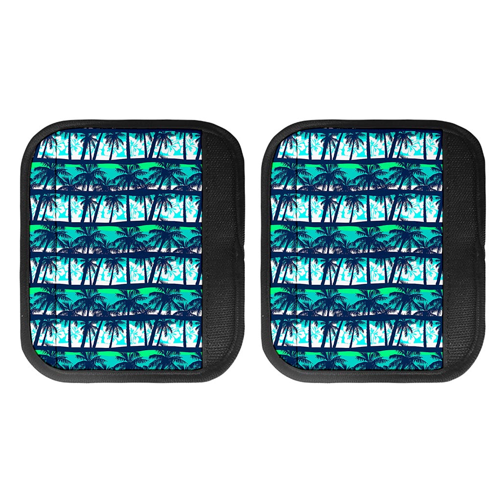 Blue Hibiscus Palm Tree Pattern Print Handle Covers