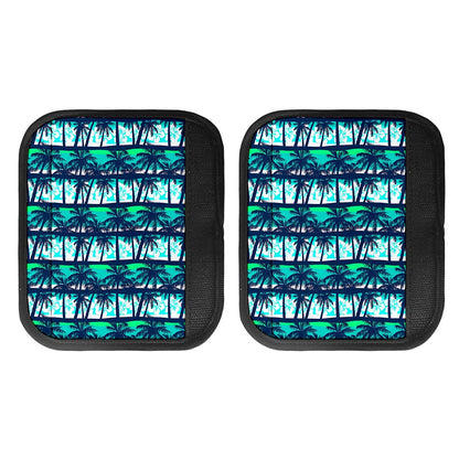Blue Hibiscus Palm Tree Pattern Print Handle Covers