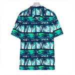 Blue Hibiscus Palm Tree Pattern Print Hawaiian Shirt