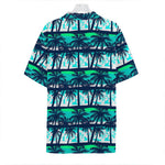 Blue Hibiscus Palm Tree Pattern Print Hawaiian Shirt