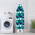 Blue Hibiscus Palm Tree Pattern Print Ironing Board Cover