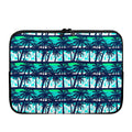 Blue Hibiscus Palm Tree Pattern Print Laptop Sleeve