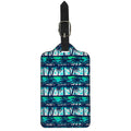 Blue Hibiscus Palm Tree Pattern Print Luggage Tag