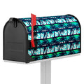 Blue Hibiscus Palm Tree Pattern Print Mailbox Cover