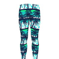 Blue Hibiscus Palm Tree Pattern Print Men's Leggings