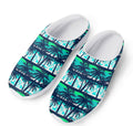 Blue Hibiscus Palm Tree Pattern Print Mesh Casual Shoes