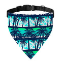 Blue Hibiscus Palm Tree Pattern Print Over The Collar Dog Bandana