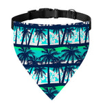 Blue Hibiscus Palm Tree Pattern Print Over The Collar Dog Bandana