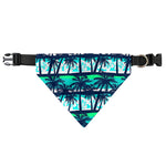 Blue Hibiscus Palm Tree Pattern Print Over The Collar Dog Bandana