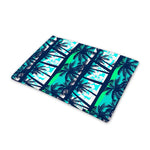 Blue Hibiscus Palm Tree Pattern Print Pet Cooling Mat Cover