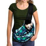 Blue Hibiscus Palm Tree Pattern Print Pet Sling Carrier