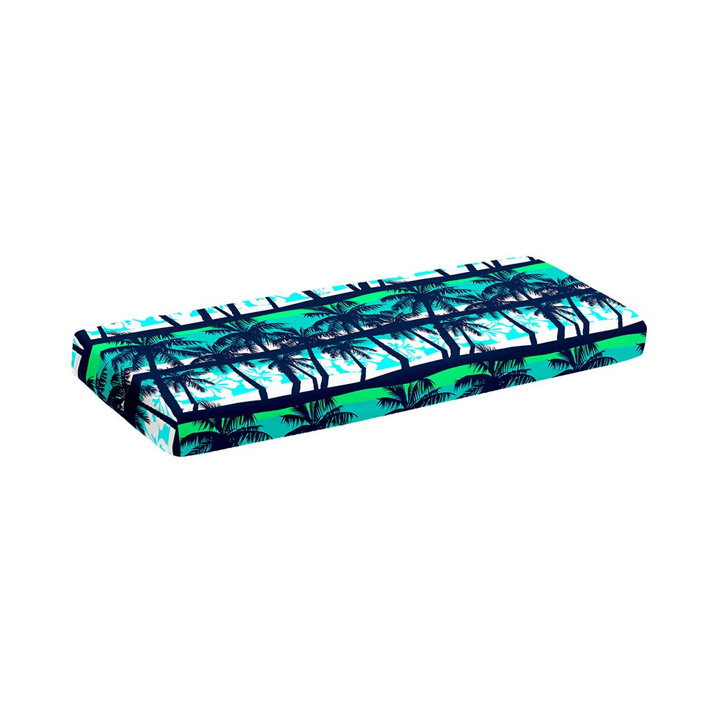 Blue Hibiscus Palm Tree Pattern Print Piano Keyboard Cover