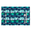 Blue Hibiscus Palm Tree Pattern Print Placemat