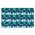 Blue Hibiscus Palm Tree Pattern Print Polyester Doormat