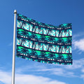 Blue Hibiscus Palm Tree Pattern Print Polyester Flag