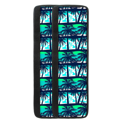Blue Hibiscus Palm Tree Pattern Print Refrigerator Handle Covers