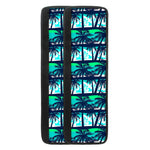 Blue Hibiscus Palm Tree Pattern Print Refrigerator Handle Covers
