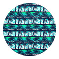 Blue Hibiscus Palm Tree Pattern Print Round Blanket