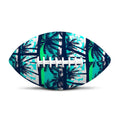 Blue Hibiscus Palm Tree Pattern Print Rugby Ball