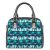 Blue Hibiscus Palm Tree Pattern Print Shoulder Handbag