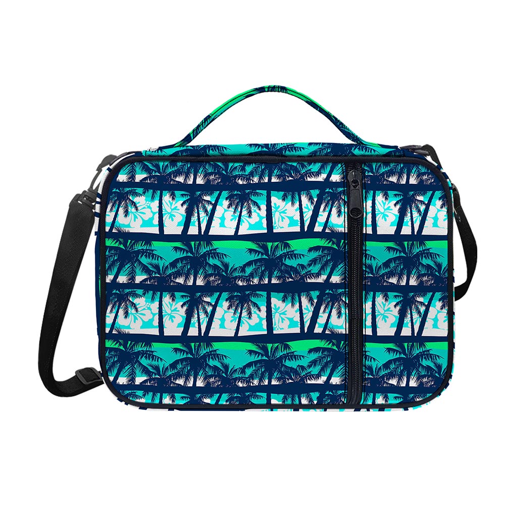 Blue Hibiscus Palm Tree Pattern Print Shoulder Strap Bible Bag