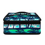 Blue Hibiscus Palm Tree Pattern Print Small Lunch Bag