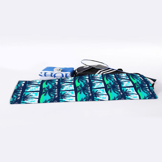Blue Hibiscus Palm Tree Pattern Print Sports Towel